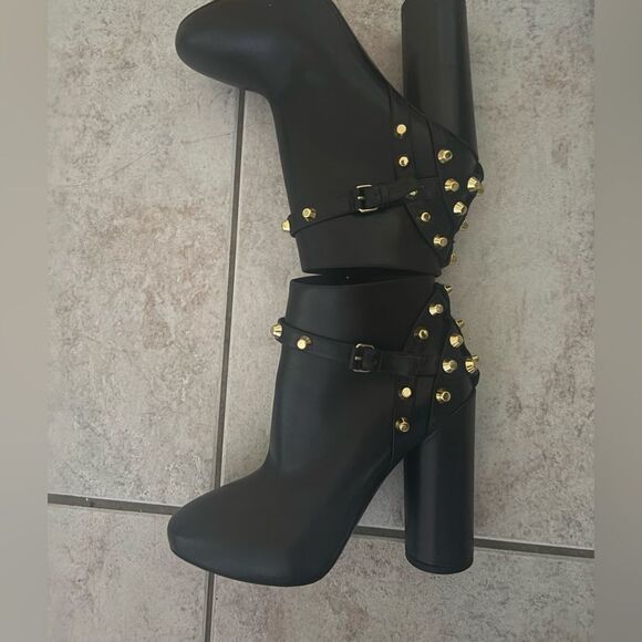 Balenciaga arena Studded Ankle Boots dress shoes cone block heels biker booties - Picture 1 of 8